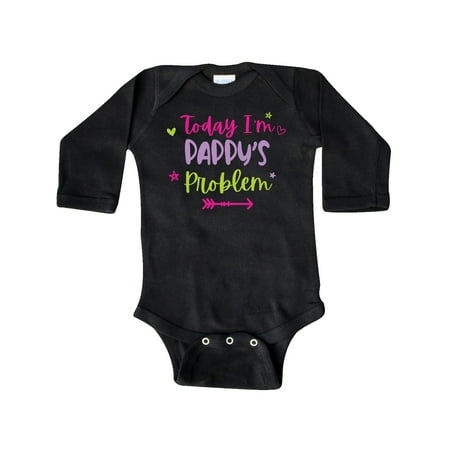 

Inktastic Child Funny Today Im Pappys Problem Gift Baby Girl Long Sleeve Bodysuit