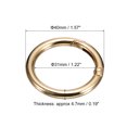 thumbnail image 2 of Round Spring O Rings, 12Pcs 1.57 Inch OD Trigger Buckle Snap Clips for Bags, Purses, Keyrings, Light Golden, 2 of 7