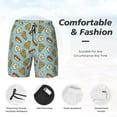 thumbnail image 5 of Lsque Mens Swim Trunks Hot Dog Pizza Pattern - Bathing Suit Compression Liner - Beach Swim Shorts Swimwear - (S-3XL) - Stretch Quick Dry -, 5 of 9
