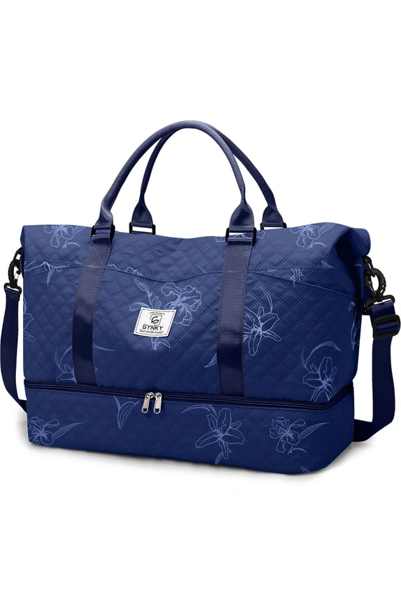 Travel Duffle Bag for Women Floral Weekender Bags with Shoe Compartment Carry on Overnight Bag Gym Tote Duffel Bag with Wet Pocket Hospital Bags for Travel Essentials
