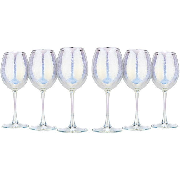 Yellow Spring Rainbow Collection Elegant and Modern Crystal Wine Glasses Set for Hosting Parties and Events - Set of 6, 14.5 oz Wine Glasses, 440 ml