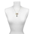 thumbnail image 3 of Delight Jewelry Silvertone Pebble Border Initial - O Multi-Colored Crystal Mom Charm Necklace, 3 of 5