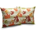 thumbnail image 5 of Fall Pillow Covers 18x18 Set of 2 Red Maple Leaves Throw Pillow Covers Green Grey White Stripes Outdoor Pillow Covers Colorful Autumn Pillowcase for Patio Home Decor Couch, 5 of 6