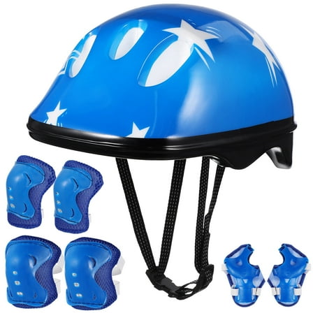 Adjustable Helmet,Protective Gear with Elbow Knee Wrist Pads for Multi-Sports Skateboarding Bike Riding Scooter(Blue)