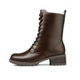 thumbnail image 3 of BURUDANI Women's Lace-up Combat Boots Mid-calf Military Winter Boots, 3 of 4