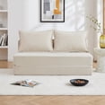 thumbnail image 3 of LEHZROAJ 4-in-1 Folding Sofa Bed , Convertible Sleeper Chair with Pillows, Fodable Mattress Floor Couch for Living Room, Bedroom, Beige, 3 of 10