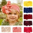 thumbnail image 4 of Odeerbi Baby Girls Elastics Hair Bows Headband Toddler Gold Velvet Pleated Headband Cute Solid Color Oversized Headband Hair Accessories Yellow, 4 of 4
