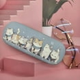 thumbnail image 1 of Boîte de Rangement pour Lunettes de Chat Dessin Animé Portable Motif Chat Rond Mignon en Cuir PU Accessoires de Lunettes Boîte de Rangement, 1 of 4