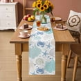 thumbnail image 2 of Coral Crab Coastal Table Runner 72 Inches, Blue Summer Nautical Starfish Bed Runner Dresser Scarves Tabletop for Indoor Outdoor Parties/Ceremony/Banquet, 14" x 72", 2 of 9