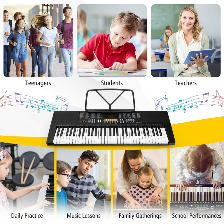 Gymax 61-Key Electronic Keyboard Piano w/ 300 Rhythms 300 Timbres