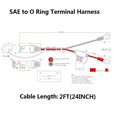 thumbnail image 2 of Paquete de 6 arneses de terminales SPARKING SAE a O Ring, 61 cm, 16 AWG, 2 of 9