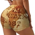 thumbnail image 1 of Balery Not All Those Who Wander Are Lost2 Pantalones cortos de entrenamiento estampados para mujer, sin costuras, ajustados, para gimnasio, yoga, correr, deportes, ejercicio activo, fitness.-Small, 1 of 8
