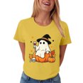 thumbnail image 6 of Leey-World Halloween Tshirt for Women Halloween T-Shirt Women Vintage Halloween Graphic Tee Short Sleeve Fall Tops, 6 of 7