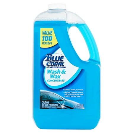 Blue Coral Wash & Wax Concentrate, 100 washes, 100 fl (Best Car Wax For Clear Coat)