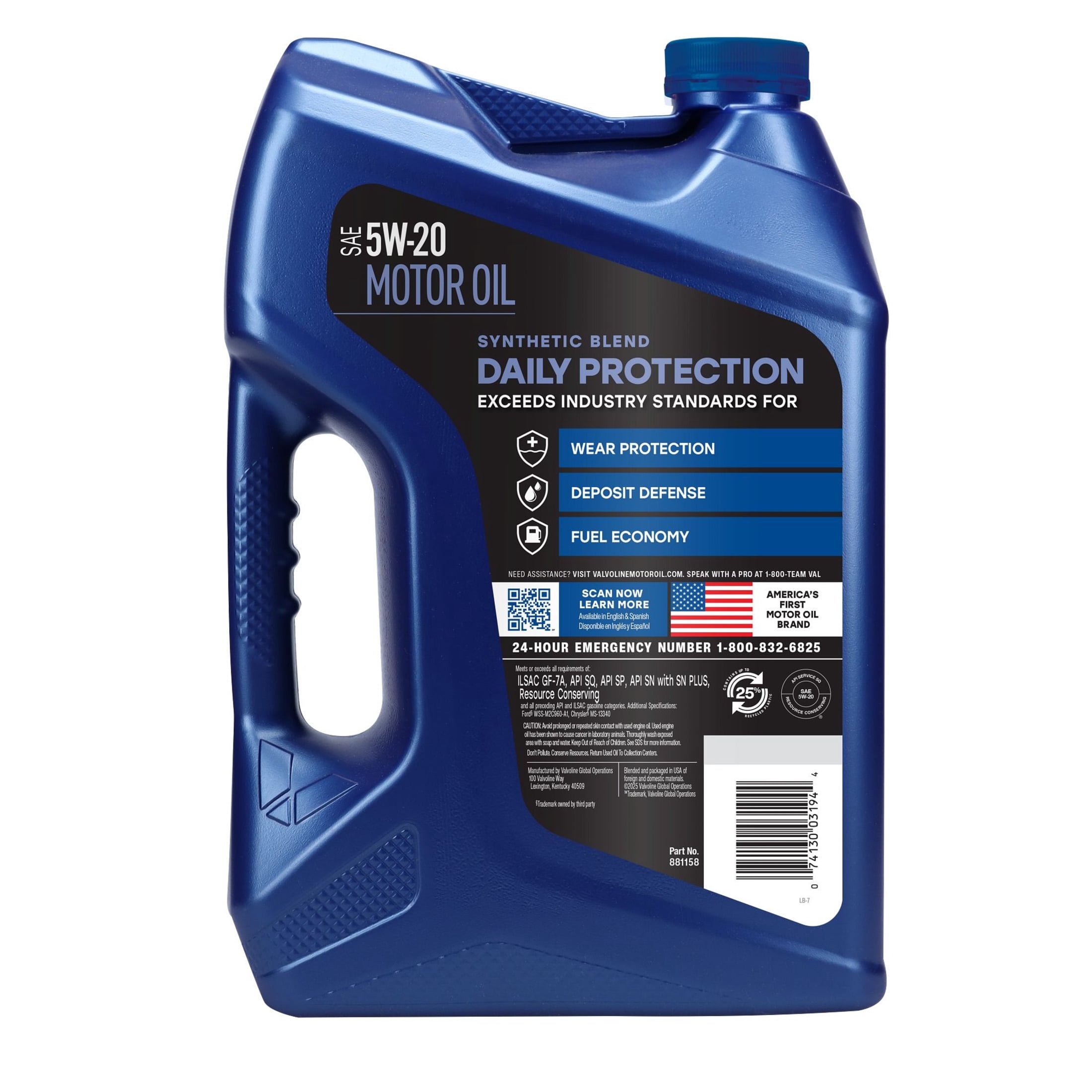 Valvoline Daily Protection 5W-20 Synthetic Blend Motor Oil 5 Quart