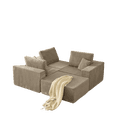 thumbnail image 2 of Spaco 110" Cloud Modular Sectional Sofa, Boneless Couch, 3 Seater with Ottoman & 2 Pillows, Perfect for Indoor as Living Room and Bedroom, Gray, 2 of 14