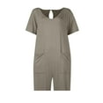 thumbnail image 4 of Amkhujs Sizes S-XXL Jumpsuit Women's Summer Pocket Suspender Shorts Strap Pants, Gifts for Family, Gray, 4 of 7