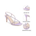 thumbnail image 3 of BLISSFUL STEP Glitter Stiletto Heel Slingback Strap Square Toe Sandals for Women Purple 9.5, 3 of 8