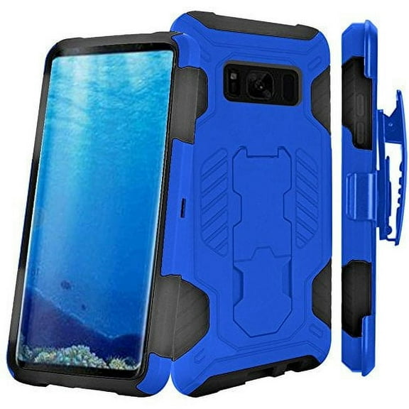 GSA Supercoil Hybrid Kickstand Case w/Holster For Samsung Galaxy S8 - Dark Blue/Black