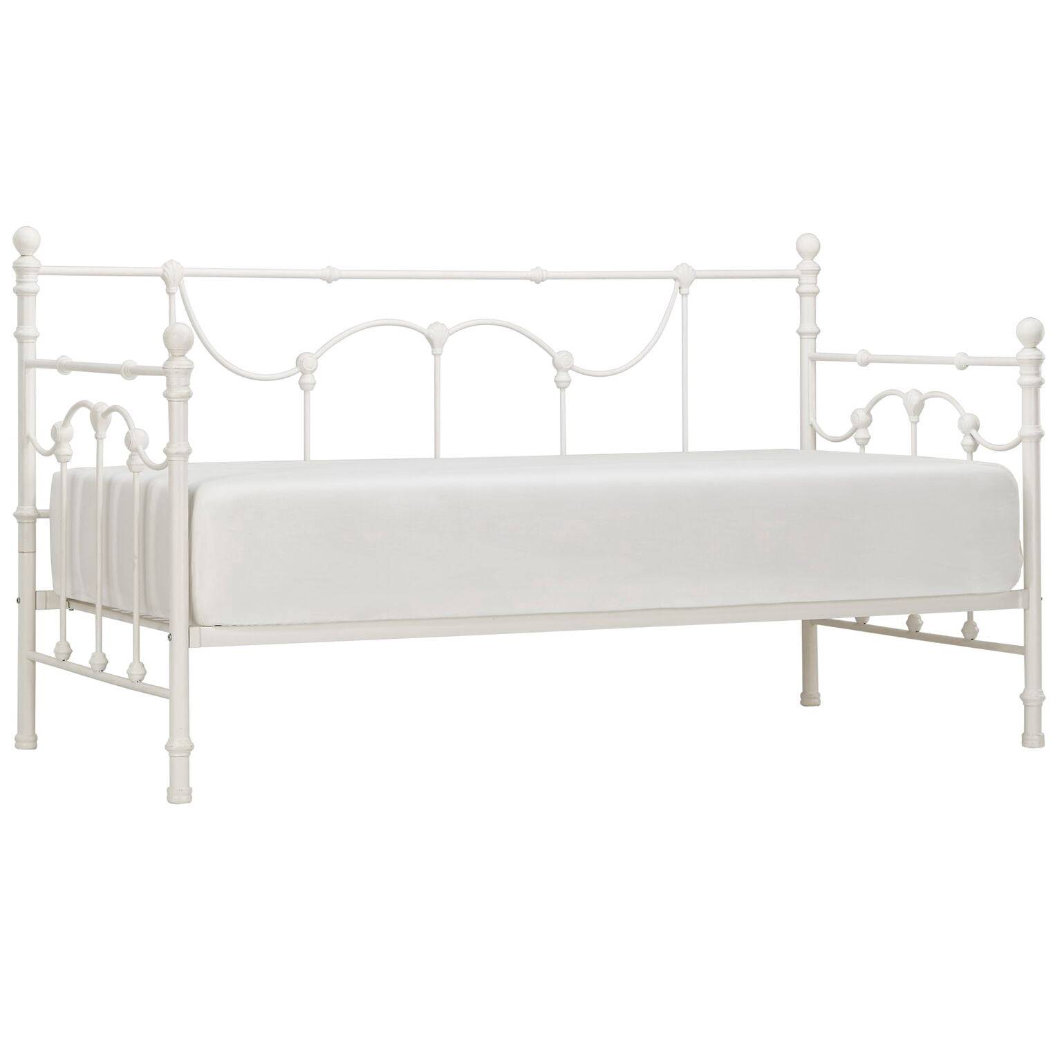 Weston Home Ossett Antique Finish Shell Motif Metal Twin Daybed, Antique White
