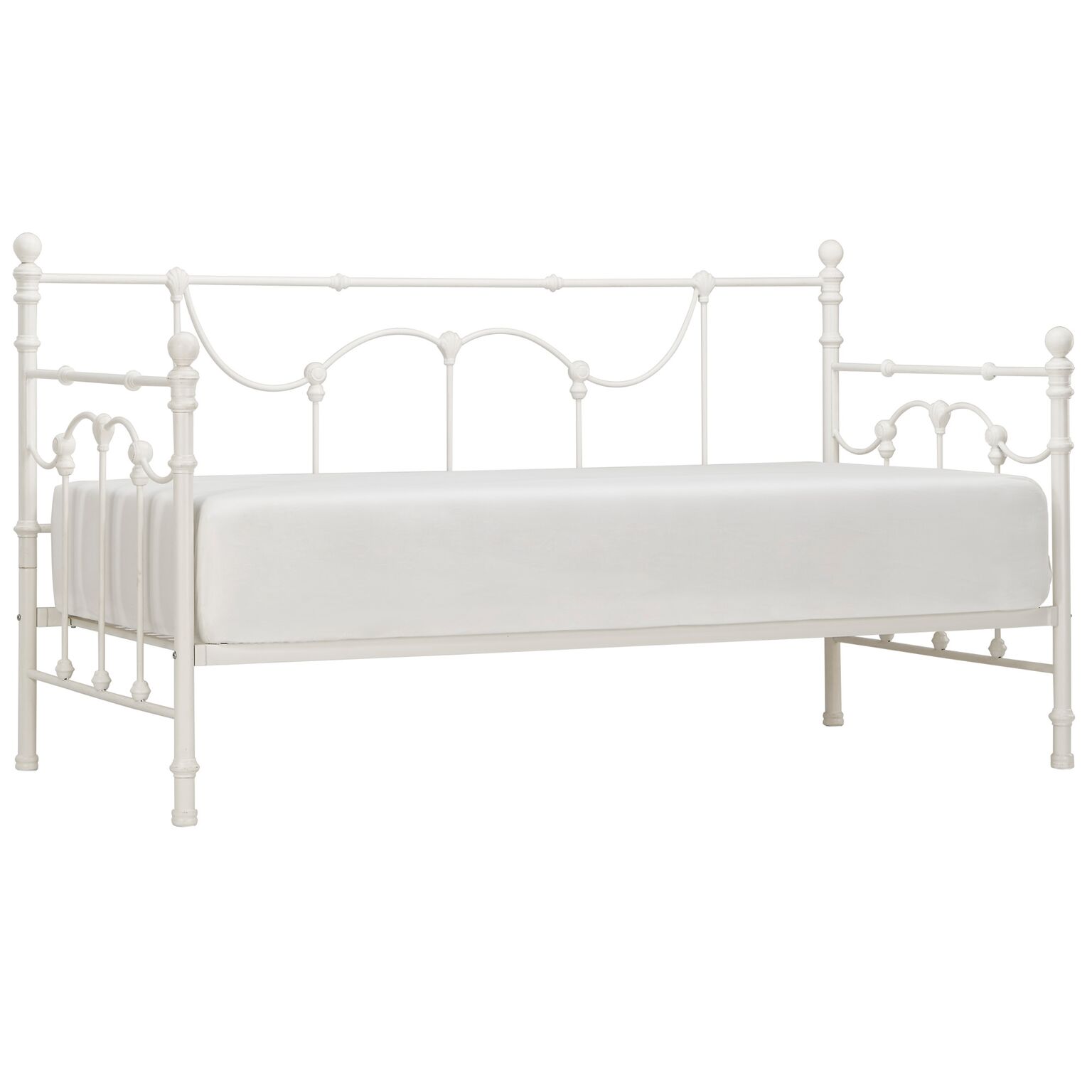 Weston Home Ossett Antique Finish Shell Motif Metal Twin Daybed, Antique White - image 3 of 7