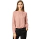 thumbnail image 1 of Top de trabajo de oficina con botones de blusa de gasa con cuello alto y volantes para mujer Rosa L, 1 of 6
