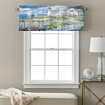 thumbnail image 3 of Spring Valance Curtain Colorful Flowers Beacon Ocean House Country Scenery Window Valances Rod Pocket Short Curtains Window Treatments for Kitchen Bedroom Bathroom Laundry 42" x 12", 3 of 9