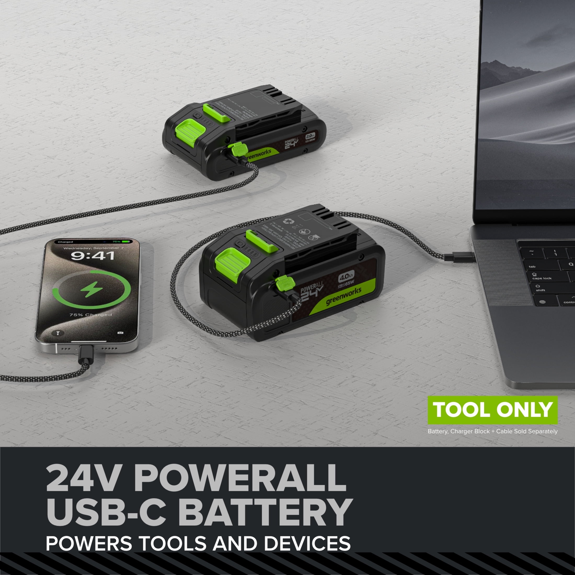Greenworks Pro PowerAll 24V Brushless Random Orbit Sander, Tool