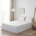 thumbnail image 2 of Jinsinto Lace Trimmed Elastic Bed Wrap Easy Fit Dust Ruffle Bedskirt (Queen), 2 of 5
