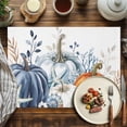 thumbnail image 4 of Orange Blue Pumpkin Placemats Set of 12 Leaf Starfish Coral Heat Insulated Linen Place Mats, Washable Stain-Proof Table Mats for Dining Tables Holiday Decor 13x19inch, 4 of 9