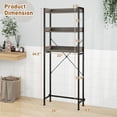 thumbnail image 2 of Costway 3-Tier Over-The-Toilet Bathroom Shelf Metal Frame Space Saver Rack with 4 Hooks, 2 of 10