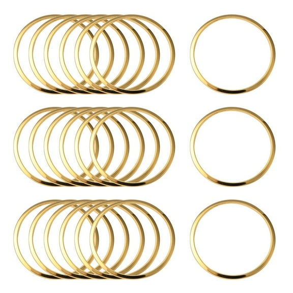 201 Stainless Steel Linking Rings Ring Real 24K Gold Plated 20x0.5mm Inner Diameter: 17.5~18mm 10pc