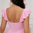 thumbnail image 4 of Levmjia Womens Satin Slip Nightgown Off Shoulder Ruffle Lace Solid Mini Dress Breathable Soft Casual Home Sleep Wear Slim Flowy Fit Nightdress Elegant, 4 of 7