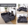 thumbnail image 2 of Dark Gray Polyester 3-Seat Sectional Sofa with Right Facing Chaise, High-Elasticity Sponge - Ideal for Guest Rooms and Play Areas, Space-Saving, 2 of 5