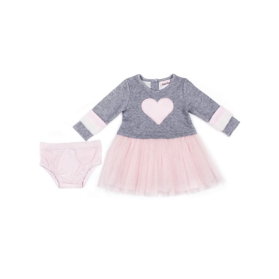 Little Lass Faux Fur Sleeve Tulle Dress (Baby Girls & Toddler Girls)