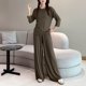 thumbnail image 3 of Puyaiuu Women's Modal Pajama Set, Solid Color Three-Quarter Sleeve Relaxed Fit Sleepwear Gift, 3 of 5