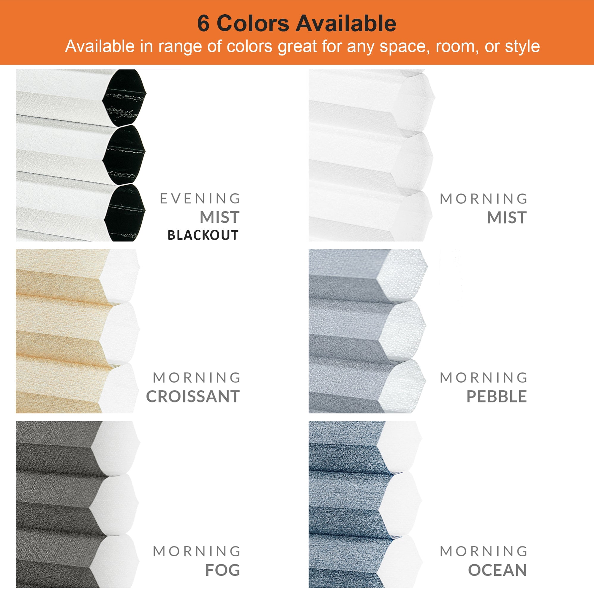 Chicology Cordless Cellular Shade, Morning Mist (Light Filtering), 35"W X 64"H