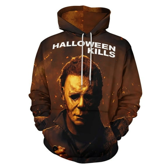 Michael Myers Hoodies for Men Women 3D Print Pullover Novelty Hooded Sweatshirt Hoodies with Big Pockets S