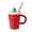 Red, variant on Zecic Festival Christmas Coffee Mugs Ceramic Christmas Coffee Cup with Lid Holiday Theme Drinkware for Homes Office