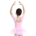 thumbnail image 3 of MSemis Kids Girls Short Sleeve Ballerina Ballet Dance Leotard Dress, 3 of 4