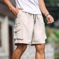 thumbnail image 6 of QATAINLAV Big and Tall Cargo Shorts for Men Elastic Waistband Drawstring Summer Casual Beach Shorts Solid Color Relaxed Fit Work Shorts with Multi Pockets Khaki XXXL Lightning Sale, 6 of 8