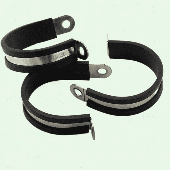 6pcs 1-1/2 inch Rubber Cushioned Cable Clamp, Stainless Steel Hose Clamp, Tube Holder Fastener