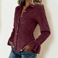 thumbnail image 5 of Fewfanhot Womens Tops Long Sleeve Button Down Shirts Casual Loose Fit Collared Blouses, 5 of 6
