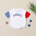 thumbnail image 2 of MeetoTime Baby Clothes Independence Day Jumpsuits Short Sleeve Letter Printed Newborn Infant Rompers Summer Outfits Clothes, 2 of 7