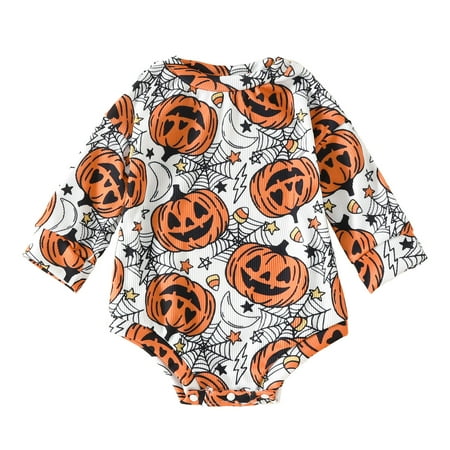 

QWZian Toddler Boys Girls Long Sleeve Prints Triangle Romper Bodysuits Sizes 3-6 Months