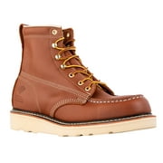 Men's Soft Toe Full Grain Leather Backhaul Brown Work Boots
