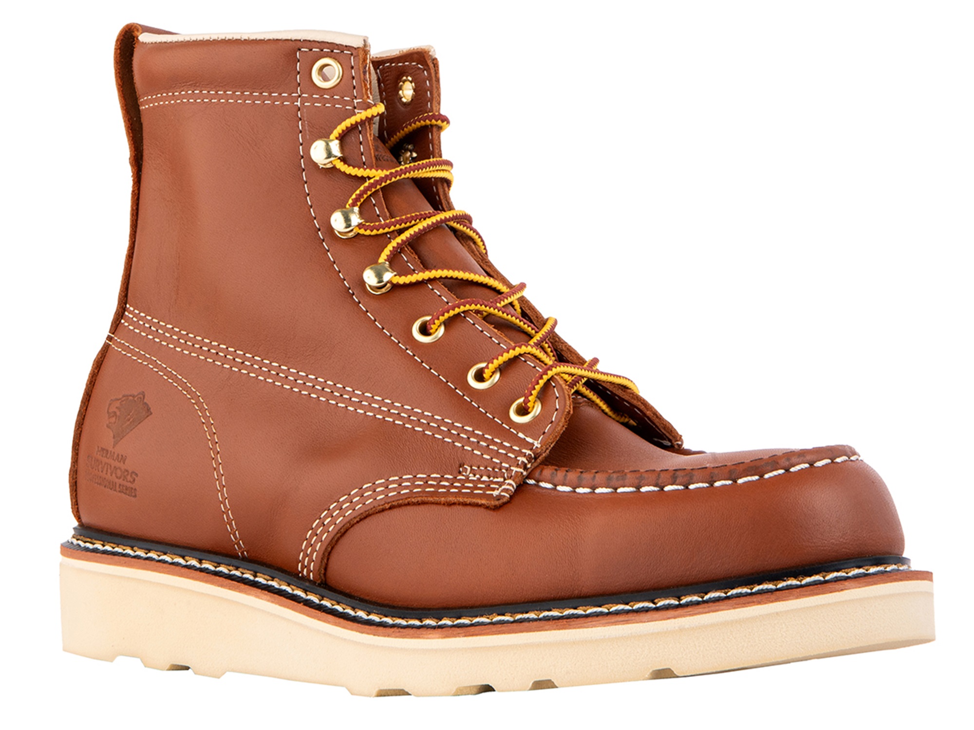 Herman Survivors Professional Men's Soft Toe Full Grain Leather Backhaul Brown Work Boots