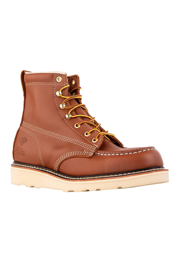 Men's Soft Toe Full Grain Leather Backhaul Brown Work Boots
