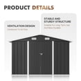 thumbnail image 3 of BaPiPro 10x12FT Outdoor Metal Storage Shed with Lockable Doors, Garden Tool Shed Bicycle Shed, Black, 3 of 9