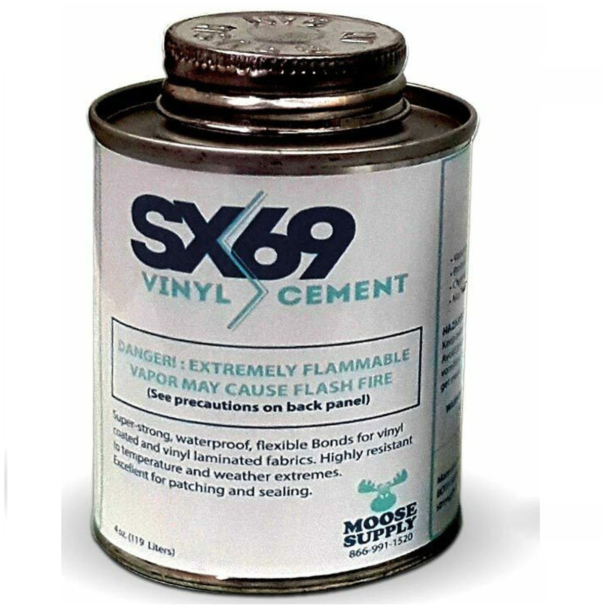 Moose Supply SX69 Vinyl Cement Glue, 4 Oz Waterproof Fast Dry